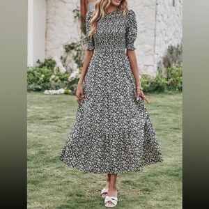 Black Printed Tiered Maxi Dress - Women's Summer Dress